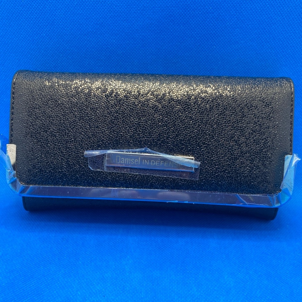 Damsel in Defense Black Women's Clutch Wallet RFID Protection